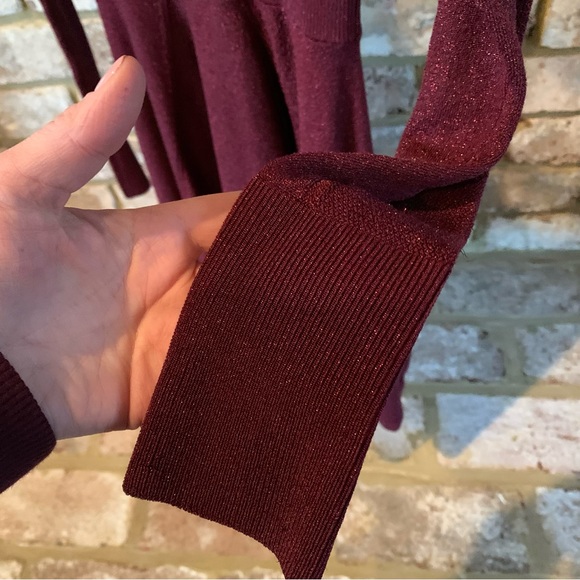 Free People | Wildest Dreams Mini Sweater Dress in Wine - Picture 9 of 16